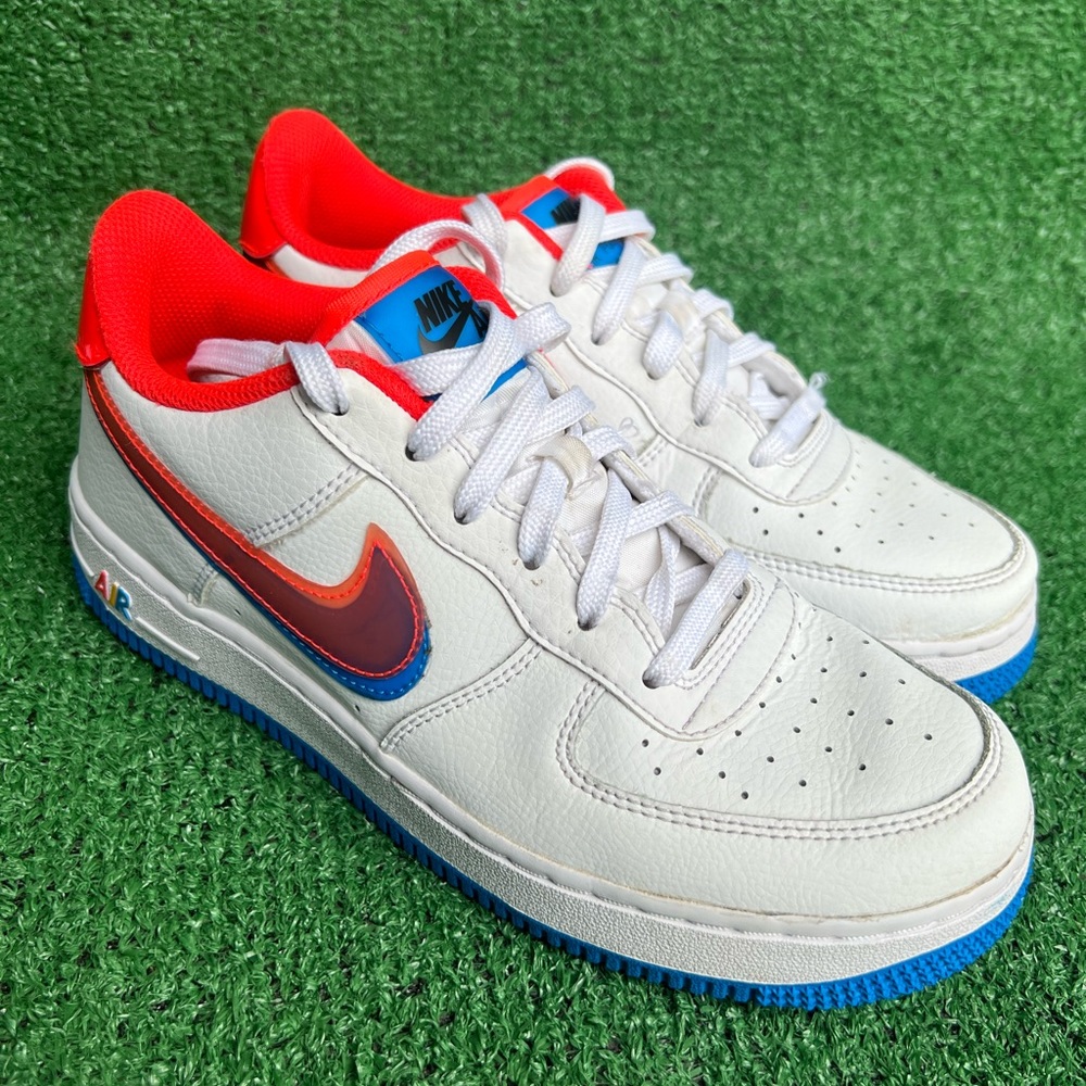 Nike Air Force 1 LV8 GS Offset Swoosh White Red Blue DX1787-100 5.5Y Women’s 7